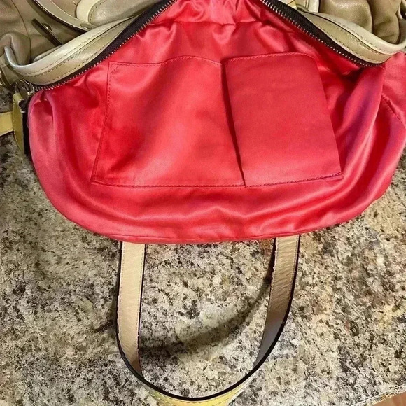 Coach Leather Bonnie Satchel Shoulder Bag  Camel Red Satin Interior 13382 - Picture 9 of 16